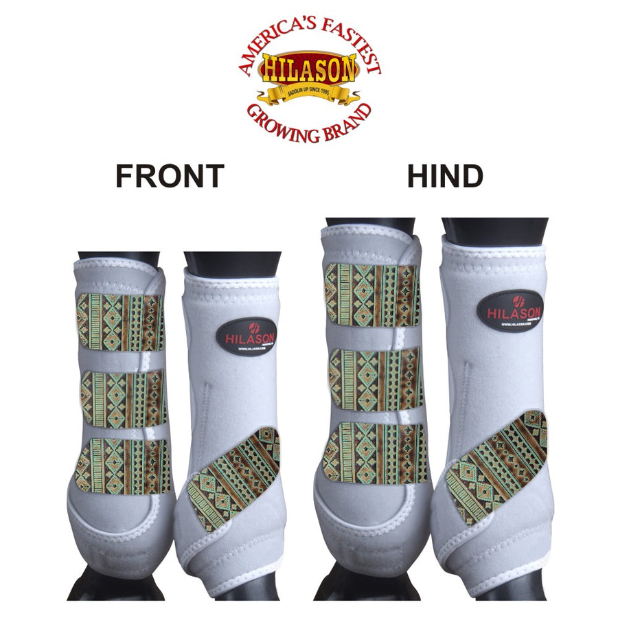 Large Hilason H. Medicine Sports Boots Front Leg White by Hilason – Cowboy and equestrian accessories