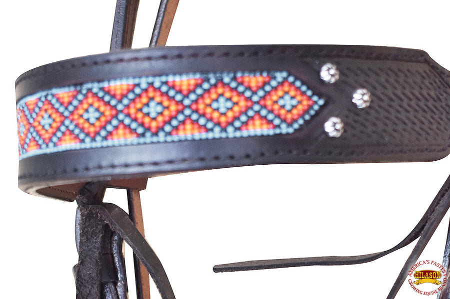 HILASON Western Horse Headstall Breast Collar Set American Leather Black