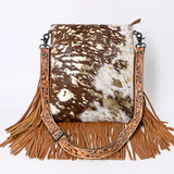 American Darling Messenger Hand Tooled Hair On Genuine Leather W.