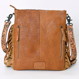 American Darling Messenger Hand Tooled Hair On Genuine Leather W.