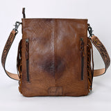 American Darling Messenger Hand Tooled Hair On Genuine Leather Western Women Bag Handbag Purse | Cute