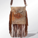 American Darling Messenger Hand Tooled Hair On Genuine Leather W.