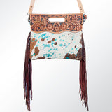 American Darling ADBGS146A Clutch Hand Tooled Hair On Genuine Leather Women Bag Western Handbag Purse