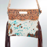 American Darling Clutch Hand Tooled Hair on Genuine Leather Western Women Bag Handbag Purse | Purses for Cute - Uhorse
