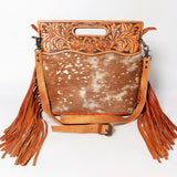 American Darling ADBGS146A Clutch Hand Tooled Hair On Genuine Leather Women Bag Western Handbag Purse