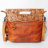 American Darling ADBGS146A Clutch Hand Tooled Hair On Genuine Leather Women Bag Western Handbag Purse