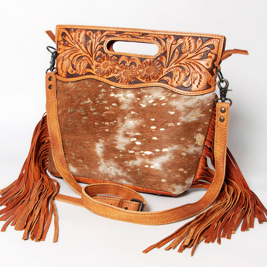 American Darling Clutch Hand Tooled Hair on Genuine Leather Western Women Bag Handbag Purse | Purses for Cute - Uhorse