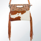 American Darling Clutch Hand Tooled Saddle Blanket Fabric Genuine Leather Western Women Bag Handbag Purse | Purses for Cute