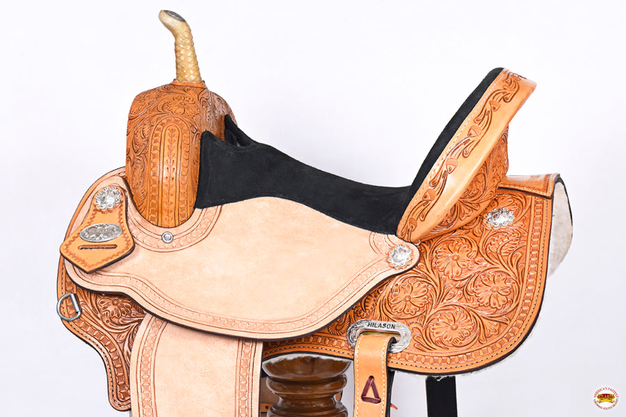 HILASON Western Horse Saddle American Leather Barrel Flex Tree Trail | for Horses