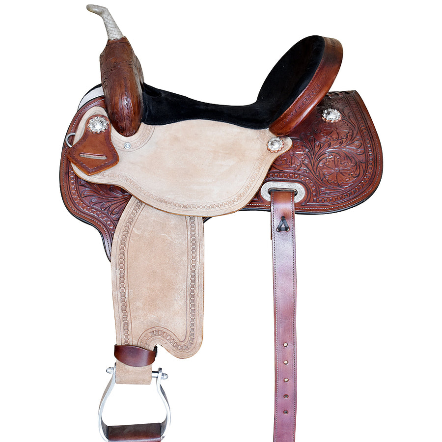 15 In Hilason W. H. Barrel Racing Saddle Trail American Leather Tan – by Hilason – Cowboy and equestrian accessories
