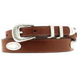 36 In Nocona Top Hand Western men's Belt Tapered Leather Conchos Brown - Uhorse