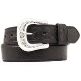 36 In Nocona W. Leather Belt Mens Black Tooled Bullhide by Hilason – Cowboy and equestrian accessories