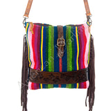 American Darling ADBG270SER Large Crossbody Hand Tooled Saddle Blanket Genuine Leather Women Bag Western Handbag Purse