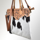 American Darling Cross Body Hand Tooled Hair On Genuine Leather Women Bag Western Handbag Purse