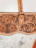 American Darling Cross Body Hand Tooled Hair On Genuine Leather Women Bag Western Handbag Purse