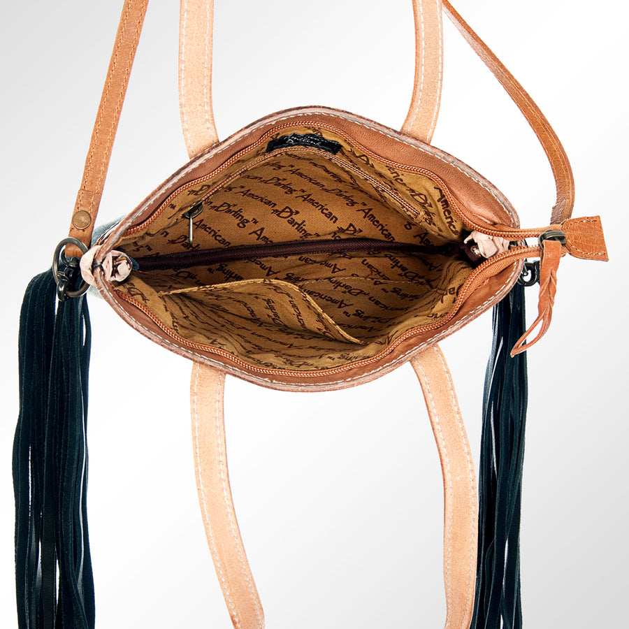 American Darling Small Cross Body Hand Tooled Hair on Genuine Leather Western Women Bag | Handbag Purse Crossbody for Cute