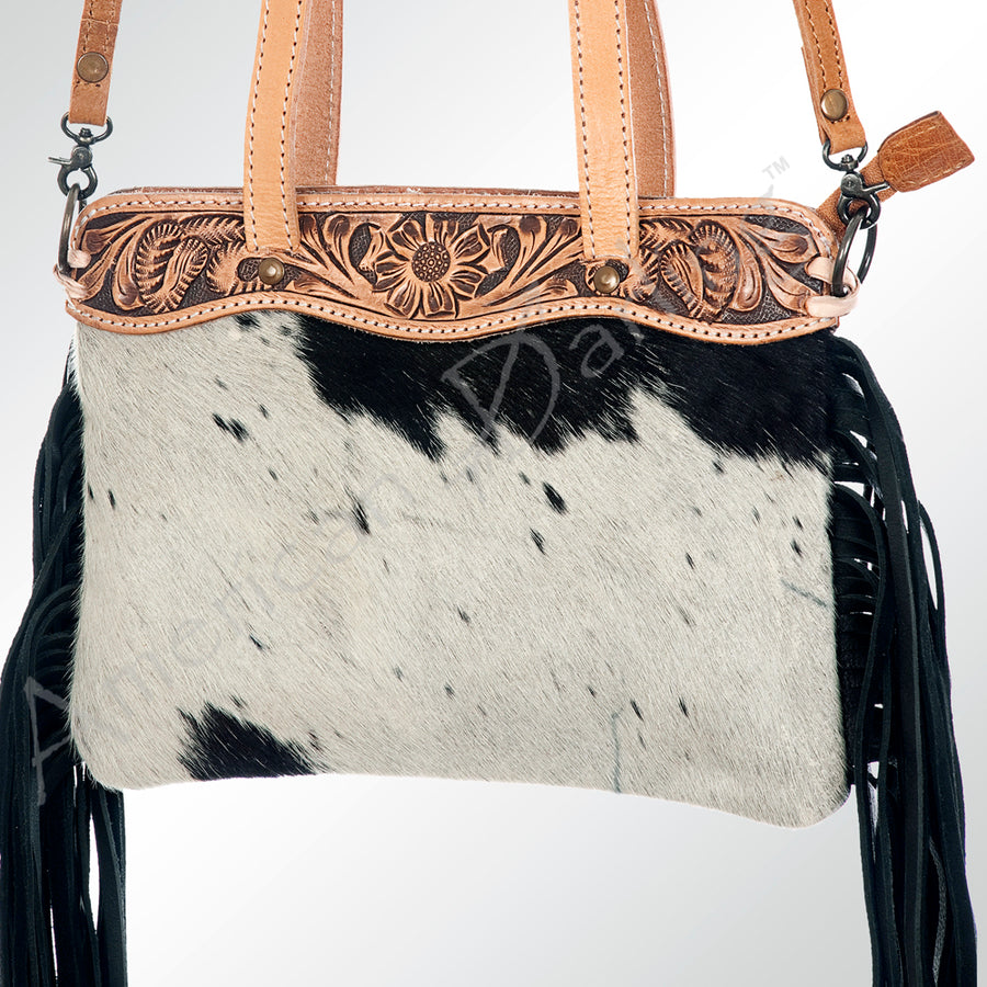 American Darling Small Cross Body Hand Tooled Hair on Genuine Leather Western Women Bag | Handbag Purse Crossbody - Uhorse