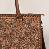 American Darling Briefcase Hand Tooled Genuine Leather Women Bag Western Handbag Purse