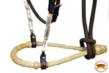 HILASON Western Horse Headstall American Leather Rawhide Bitless Rein