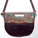 American Darling Clutch Hand Tooled Hair On Genuine Leather Women Bag Western Handbag Purse