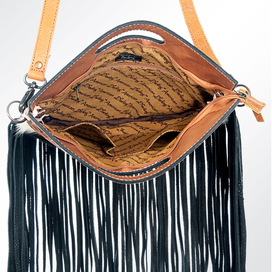 American Darling Western Leather Clutch Bag Hand Tooled Floral Carved Cowhide Purse with YKK Zipper & Full Grain Leather