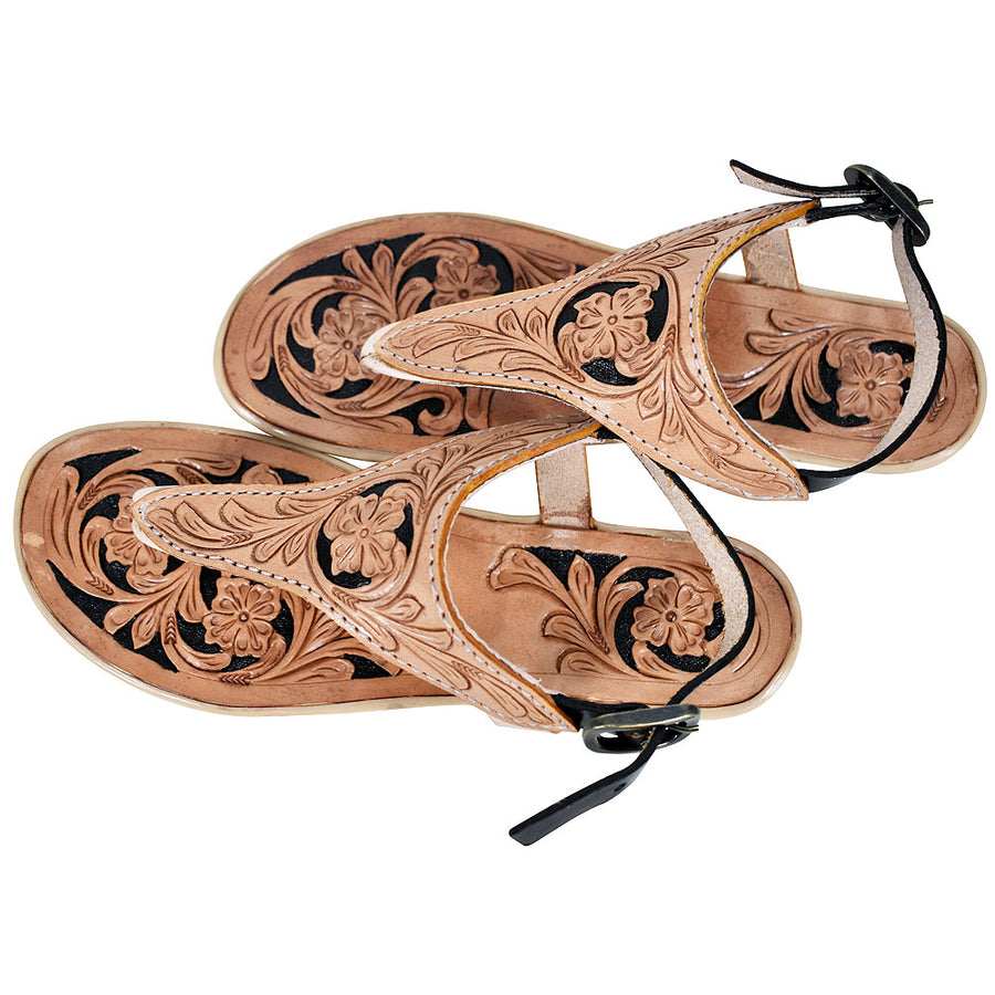 American Darling Hand Tooled Genuine Western Leather Sliper - Uhorse