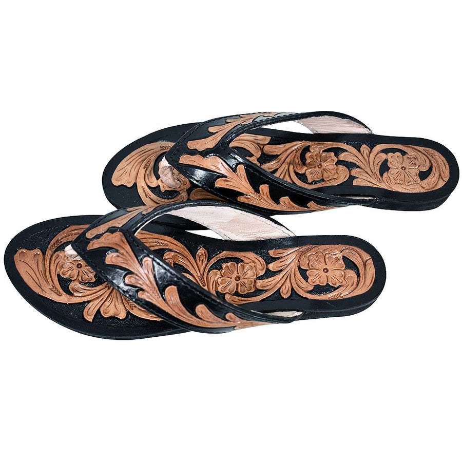 American Darling Hand Tooled Genuine Western Leather Sliper - Uhorse