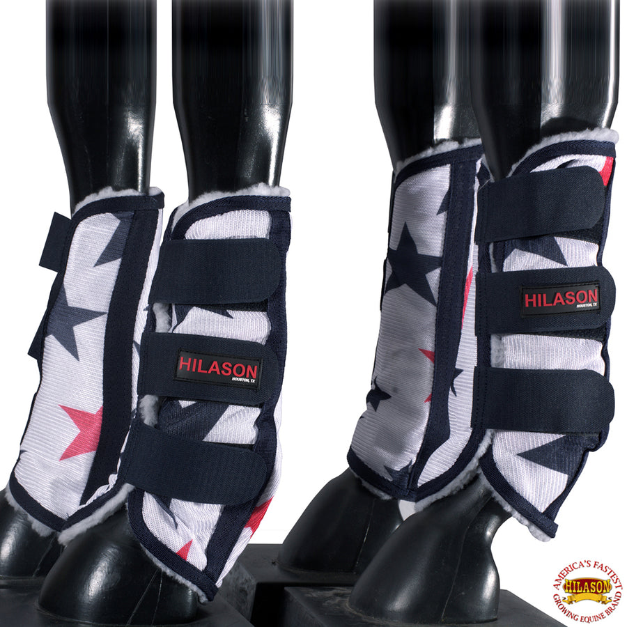Hilason Horse Fly Boots Uv Protection Fleece Lined Plaid