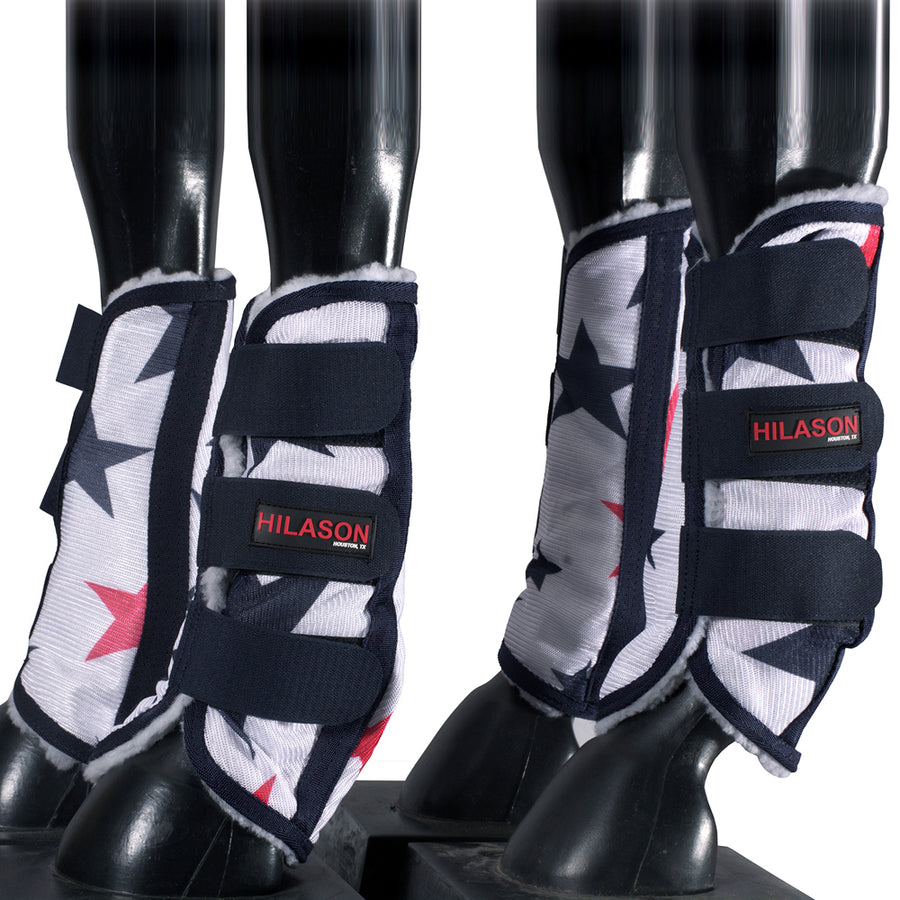 Hilason Horse Fly Boots Uv Protection Fleece Lined Plaid