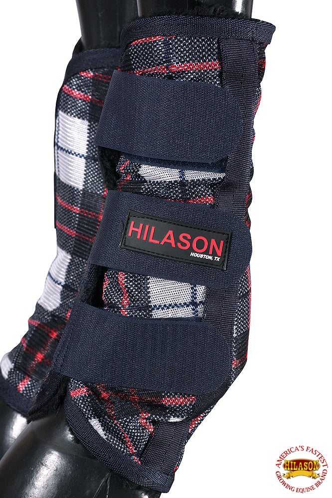 Hilason Horse Fly Boots Uv Protection Fleece Lined Plaid