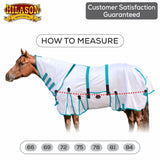 66 In - 84 In Hilason Horse Fly Sheet Uv Protect Mesh Bug Mosquito Summer White/Gray
