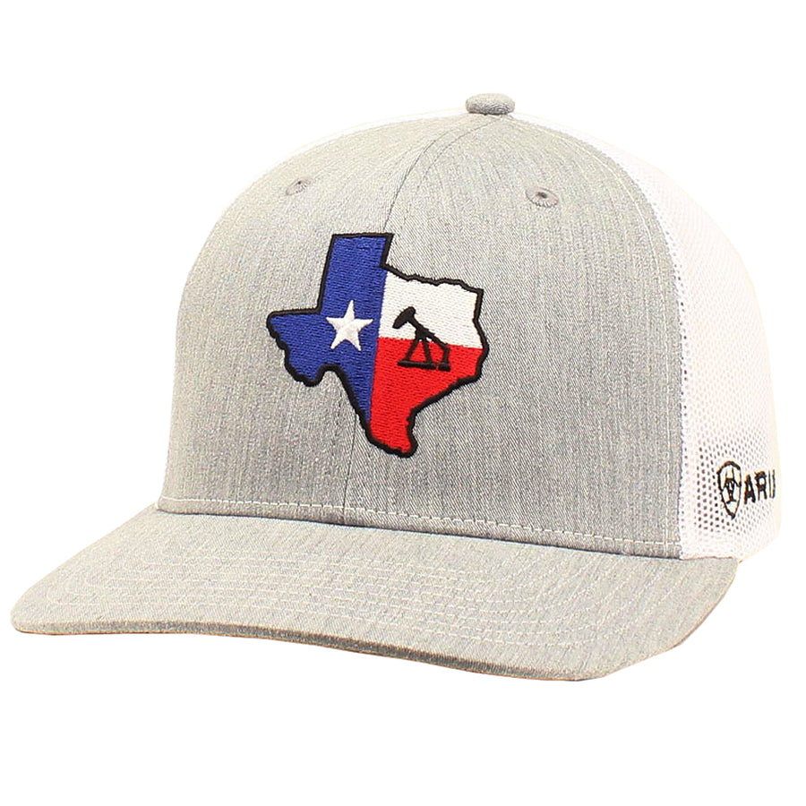 Ariat Signature Logo On Texas State Patch - Gray Block Mens Cap – by Hilason – Cowboy and equestrian accessories