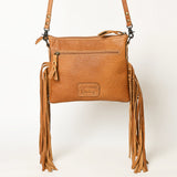 American Darling Western Small Crossbody Bag – Genuine Hair-On Cowhide Leather with Fringes, Adjustable Strap, Handcrafted in Texas