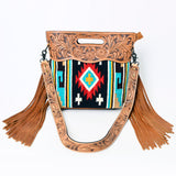 American Darling Clutch Hand Tooled Hair on Genuine Leather W. Women