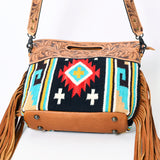 American Darling ADBGS146DAR1 Clutch Hand Tooled Saddle Blanket Genuine Leather Women Bag Western Handbag Purse