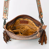 American Darling Messenger Hand Tooled Hair On Genuine Leather Women Bag Western Handbag Purse