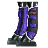 M- Hilason Western Horse Fly Boots with Fleece Uv Protection Insects Purple - Uhorse