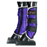 Hilason Western Horse Fly Boots W/ Fleece Uv Protection Insects Purple