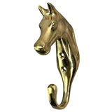 6 In Antique Solid Brass Horse Head Hook Wall Mount By Hilason