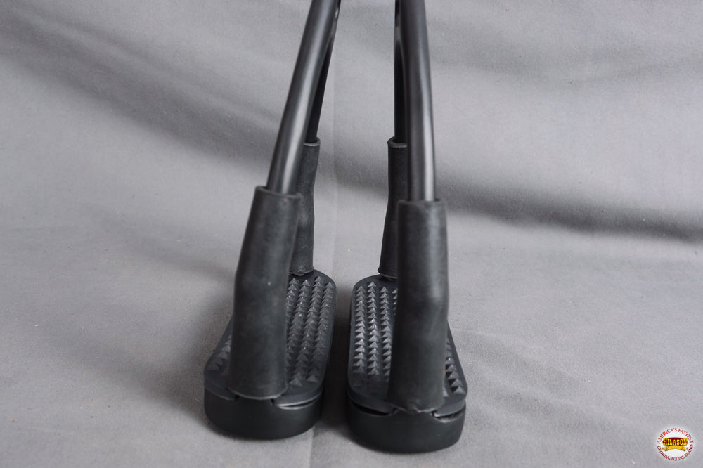3 In Neck Hilason Western Slanted Stainless Steel rubber Pad Flex Stirrups Black