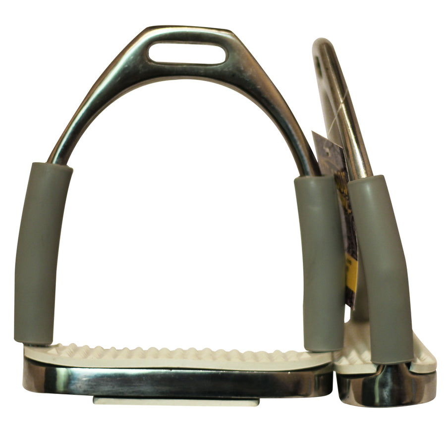 Hilason Stainless Steel Flex Horse Stirrups White Pads English Saddle - Uhorse
