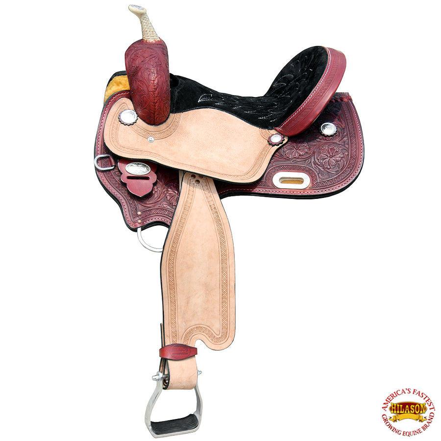 15 In Hilason W. H. Barrel Trail Pleasure American Leather Saddle – by Hilason – Cowboy and equestrian accessories
