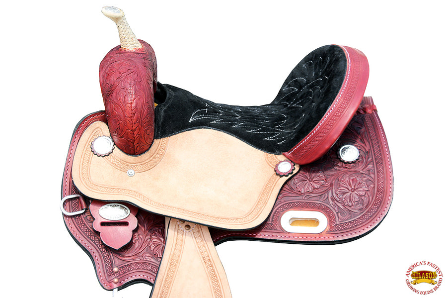 HILASON Western Horse Barrel Saddle Trail Pleasure Leather | Treeless for Horses