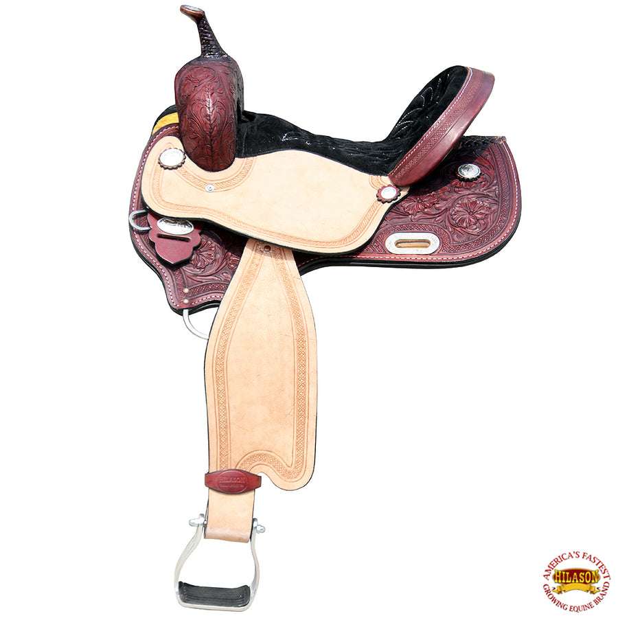 15 In Hilason W. H. Barrel Trail Pleasure American Leather Saddle by Hilason – Cowboy and equestrian accessories