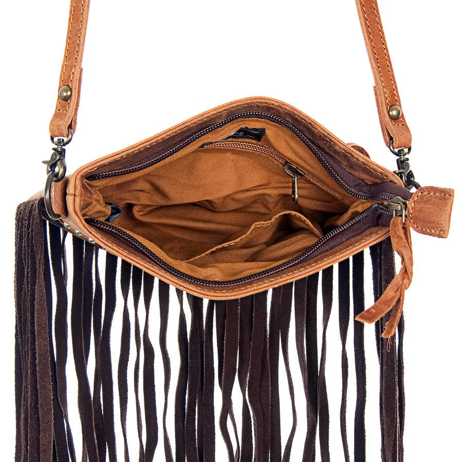 American Darling Small Crossbody Hand Tooled Hair-On Genuine Leather Western Women Bag Handbag Purse | for Cute