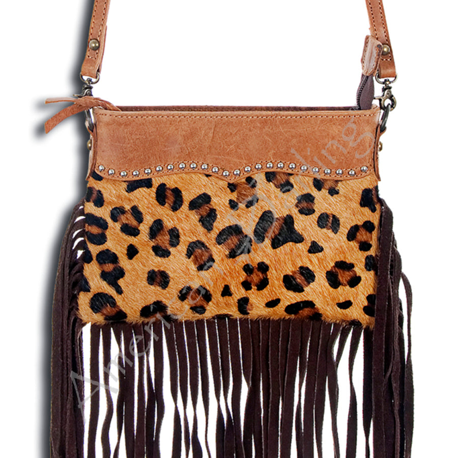 American Darling Small Crossbody Hand Tooled Hair On Genuine Leather Women Bag Western Handbag Purse - Uhorse