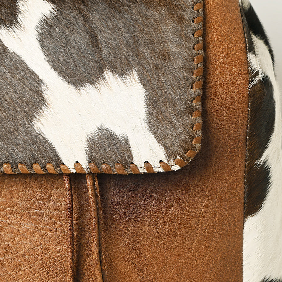 American Darling Backpack Bag Handcrafted Hair-On Cowhide Genuine Leather Braided Western Travel Pack