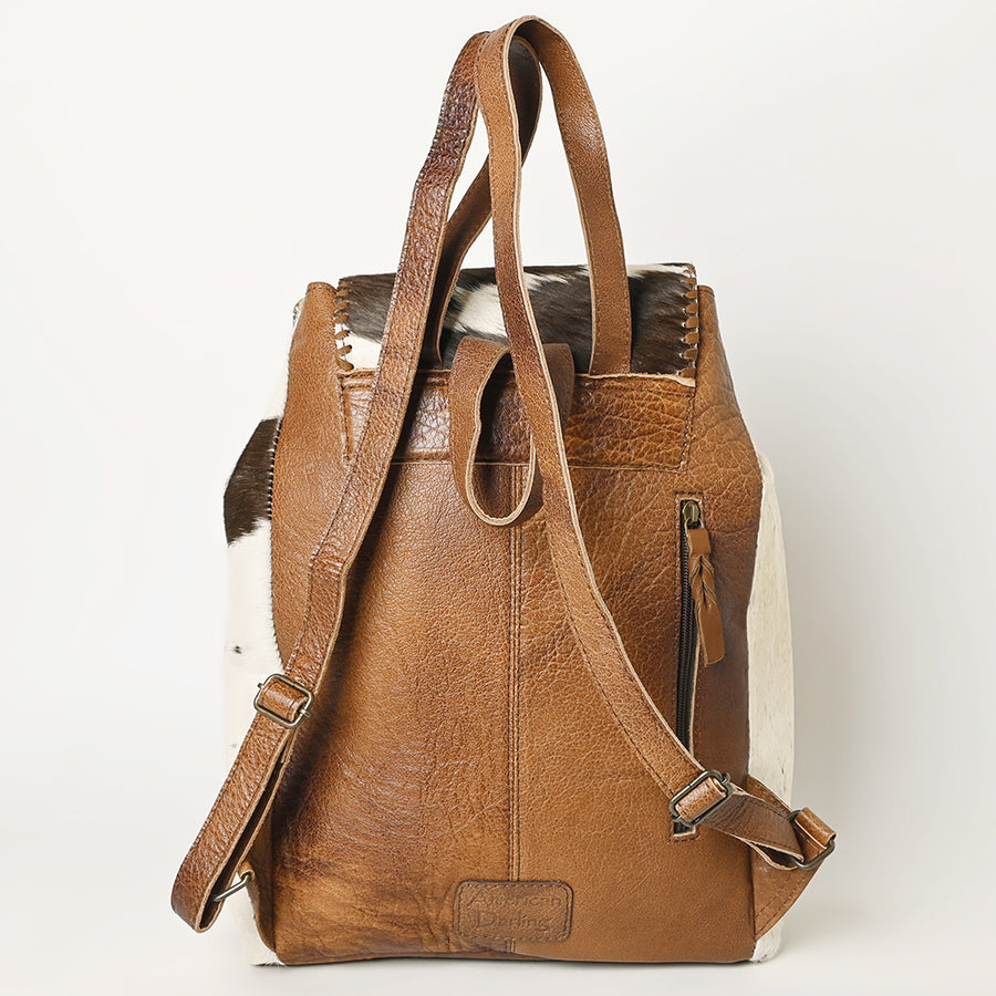 American Darling Backpack Bag Handcrafted Hair-On Cowhide Genuine Leather Braided Western Travel Pack