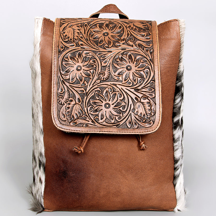 American Darling Backpack Bag Handcrafted Hair-On Cowhide Genuine Leather Braided Western Travel Pack
