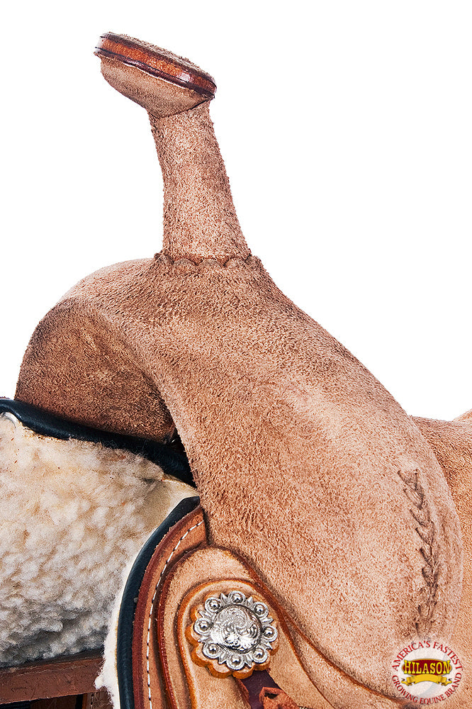HILASON Flex Tree Western Horse Saddle in American Leather Barrel Trail | for Horses